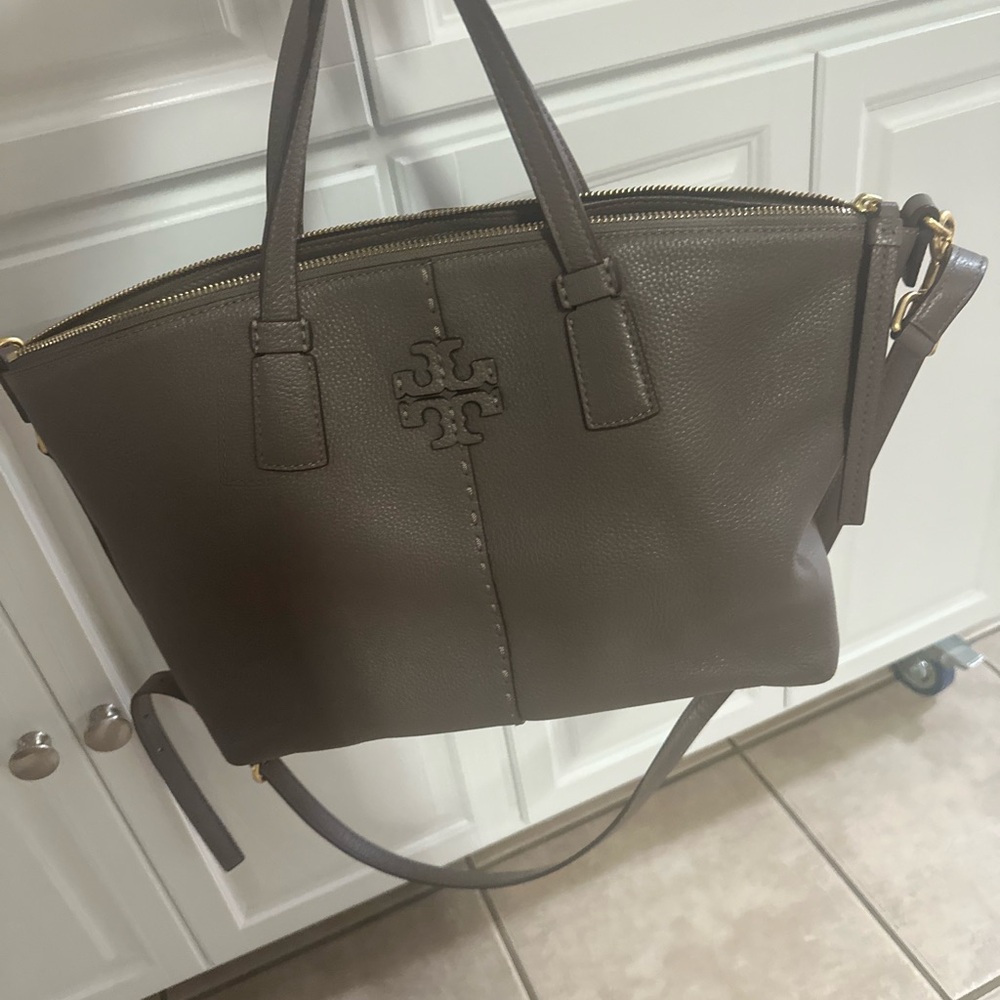 Tory Burch Brown Leather Tote Bag